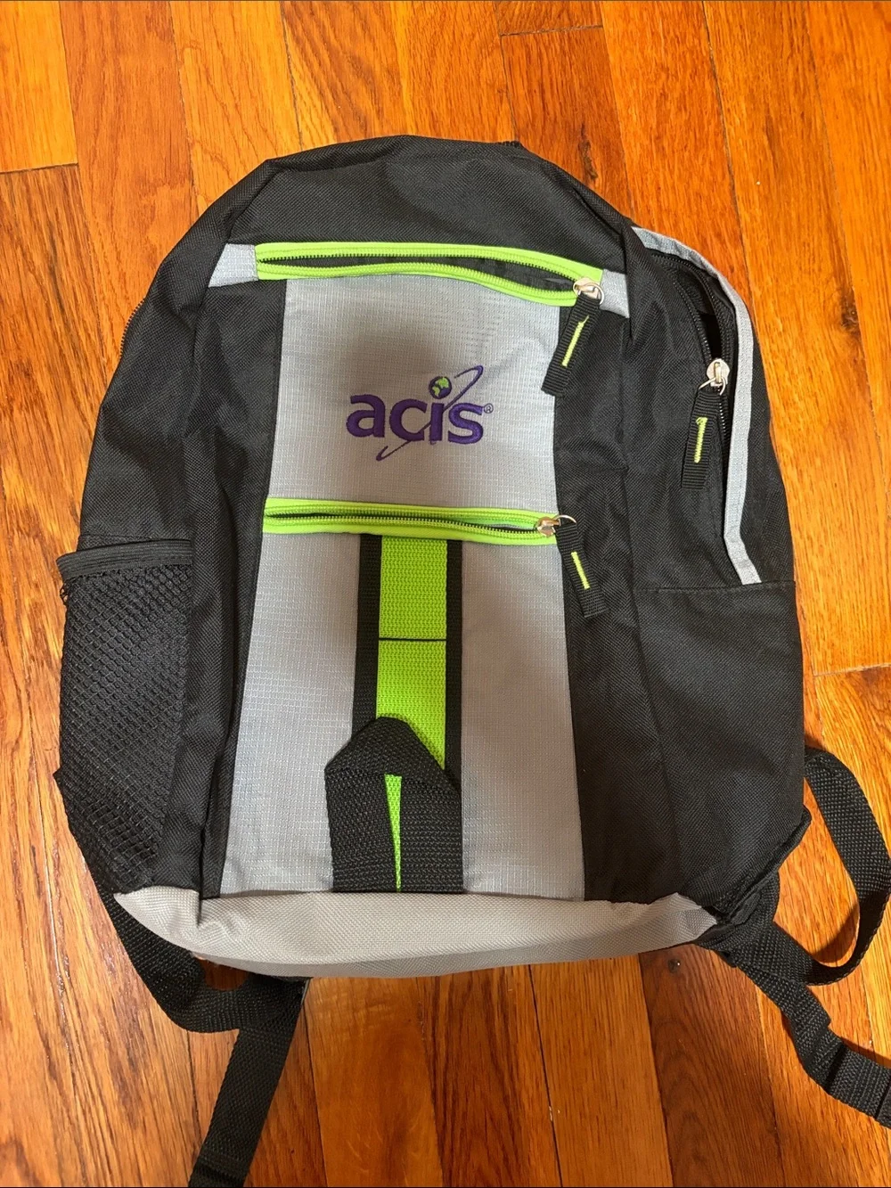 Black and Gray Backpack with Lime Accents